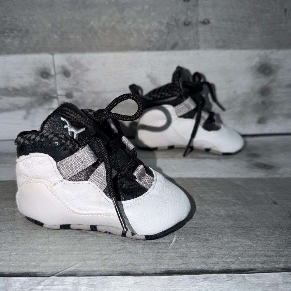 Vintage Rare 1994 Air Jordan 10 OG Steel White Black Grey 130217-101 Infant 2C - Picture 3 of 12